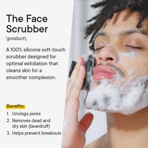 VWMYQ Face Scrubber, Silicone Face Wash Brush, Manual Waterproof Cleansing Skin Care Brush for Exfoliating, Black