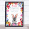 The Card Zoo New Baby Birth Details Christening Nursery Floral Bunny Keepsake Gift Print