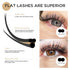 LASHVIEW Individual Lashes, Ellipse Flat Eyelash Extensions 0.20mm D Curl 8-15mm Mixed Tray, Mink Black, Super Matte