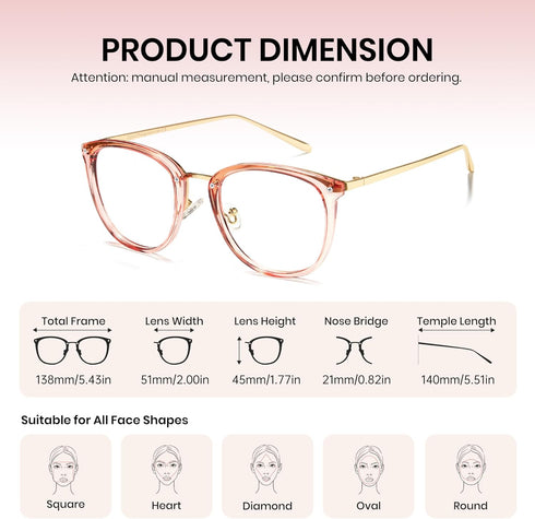 Cyxus Blue Light Glasses for Women, Fashion Computer Glasses Reduce Eye Strain Anti Migraine for Office Working Reading