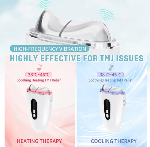 TMJ Relief Products Jaw, TMJ Relief Massager, Vibration and Heating, Ergonomic TMJ Massage Tool, for Jaw & Neck Pain