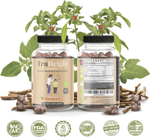 TruHeight Gummies - Natural Height Growth Supplement for Kids & Teens, Pediatric Recommended Height Maximizer with