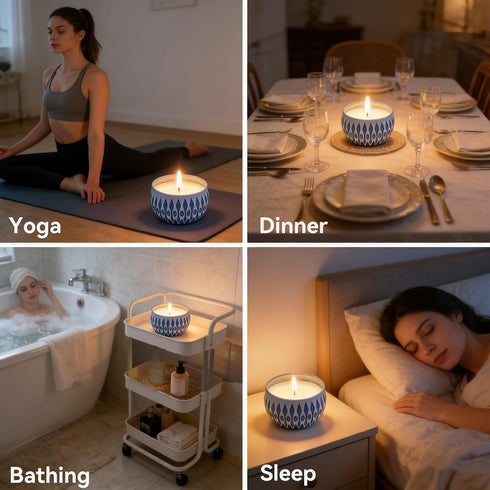 Mivra Zyora Women6Pcs Scented Candles for Stress Relief & Sleep, Lavender Soy Candle for Relaxation, Long Lasting