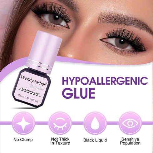 Waterproof Lash Glue for Eyelash Cluster - 5 ml, Black, Strong Hold for Daily Use, Beauty Enthusiasts, Lash Artists