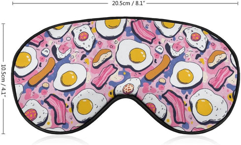 Sleep Mask,Fried Eggs Bacon Sausage Eye Masks with Adjustable Strap for Sleeping,Block Light Eye Sleep Shade Cover