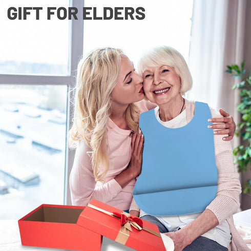 varlldibao Adult Bibs for Men & WomenAdjustable Silicone Adult BibWashable Waterproof Bib for Elderly with Crumb