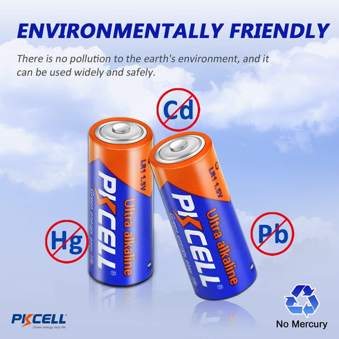PKCELL 10 Counts 1.5V E90 LR1 MN9100 N Size Alkaline Batteries