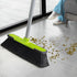 Green Indoor Broom with 54" Long Handle for Floor Cleaning in Kitchen, Garage, and Patio