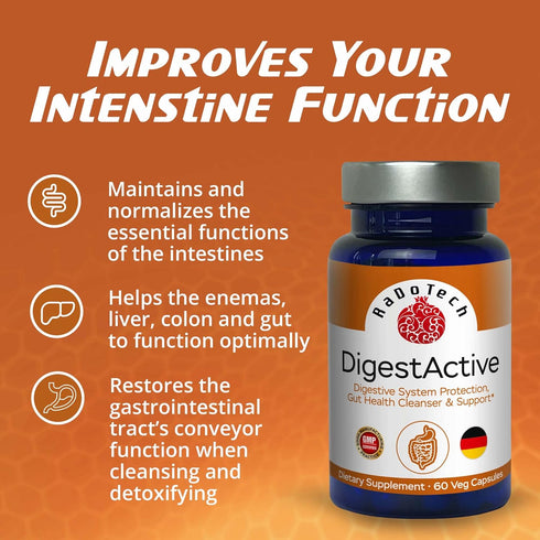 DigestActive, 60 Veg Capsules for Digestive System Normalization, Gut Health Support, Colon Cleanser for Overall Health