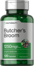 Horbaach Butchers Broom Capsules 1250mg, 120 Count, Non-GMO, Gluten Free Supplement