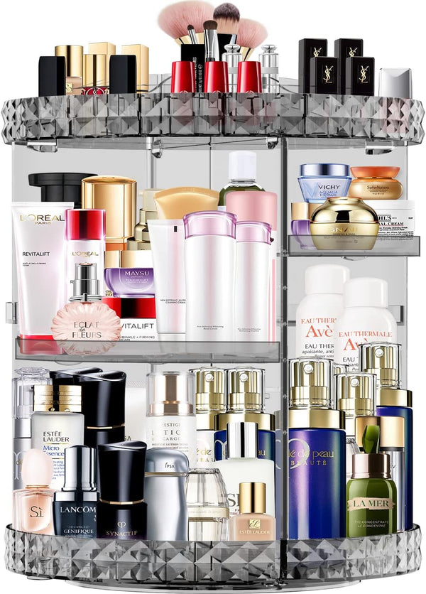 MISERWE Makeup Organizer 360 Degree Rotating 7 Adjustable Layers Large Capacity Cosmetic Organizer Transparent Make Up Organizers and Storage by MISERWE