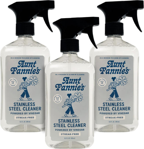 Aunt Fannie's Stainless Steel Spray Cleaner, Powered by Vinegar, Fingerprint and Residue