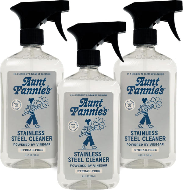 Aunt Fannie's Stainless Steel Spray Cleaner, Powered by Vinegar, Fingerprint and Residue