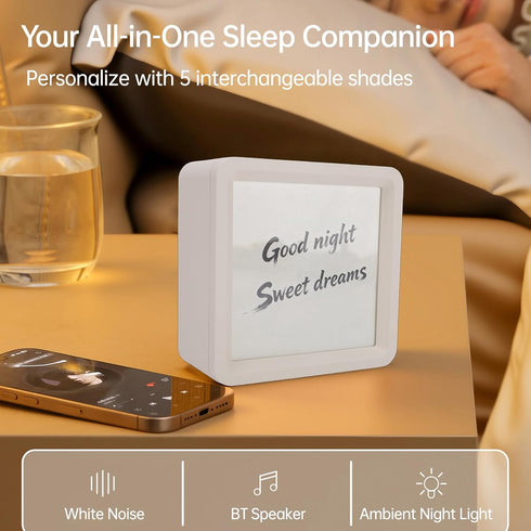 Swokely 8 3-Level White Noise Sound Machine Warm White Night Light Wireless Speaker Rechargeable Sound Machine