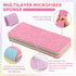 XIHUADOU 4 Pack 12-Layer Peelable Microfiber Sponges Ultra Absorbent Reusable Cleaning Pads for Kitchen & Household