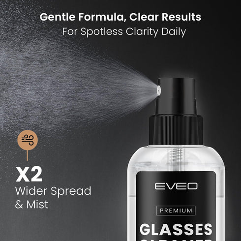 x3 x3 6oz(2ozx3) EVEO Glasses Cleaner Spray - Eyeglass Cleaner (No Streaks)| Eye Glass Cleaners Spray + Lens Cleaner