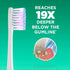 GUM Sonic Powered Toothbrush, Tapered Bristles Clean Below The Gumline, Bundle, White, 1 Handle + 2 Refills