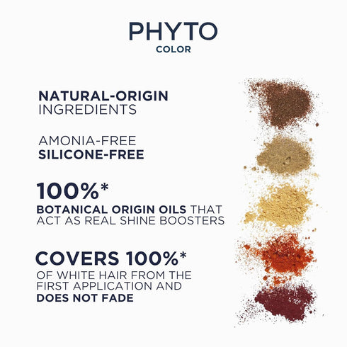 PHYTO Phytocolor Permanent Hair Color, 100% Grey Hair Coverage, Ammonia-free, PPD-free, Resorcin-free, 0.42 oz