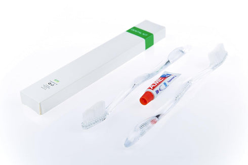ECO Amenities Travel Toothbrush Kit - Manual Disposable Toothbrush with Toothpaste, 100 Sets