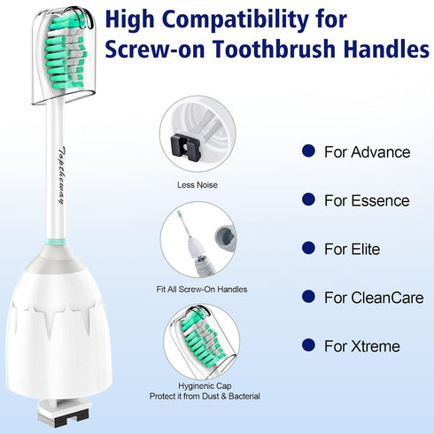 Toptheway Replacement Brush Heads for Sonicare E-Series Essence Xtreme Elite Advance, 6 Pack