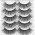 outopen 3D Mink Lashes Natural Wispy False Eyelashes 15mm Fluffy Long Eye Makeup Tools 5 Pairs Pack (Q1 | 13-15MM)