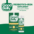 GoodBelly Probiotic Capsules for Digestive Health & Iron Absorption, Vegan Supplement with 10 Billion Cultures, 30