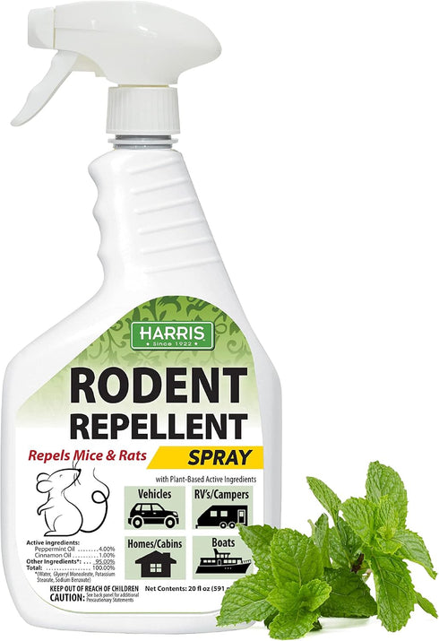 Harris Peppermint Oil Mice & Rodent Repellent Spray, 20oz, Humane Mouse Trap Substitute
