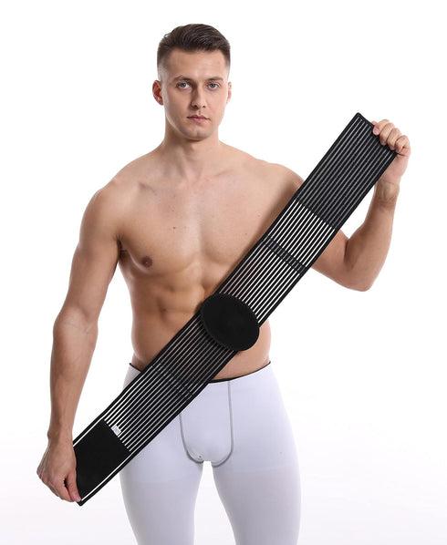Umbilical Hernia Belt for Men and Women, Premium Compression Pad for Pain Relief and Prevention of Surgery (S/M)