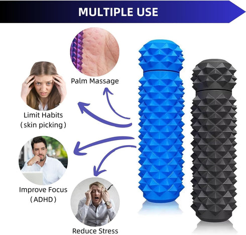 Zqfadalu (2 Pack): Spiky Sensory Focus Tool for Adults Silent Office Desk Accessory & Tactile Stress Relief Roller