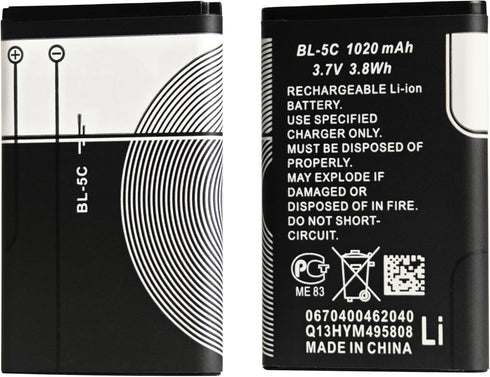 WENPZERAY BL-5C Rechargeable Battery 3.7V 1020mAh Suit for Home Household Radio with Current