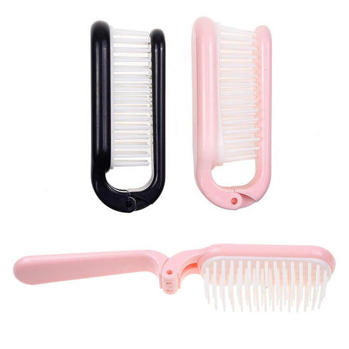 Kare & Kind 4x Foldable Hairbrush and Comb, Pocket-Sized Grooming Tool for Travel, Anti-Static Comb and Brush