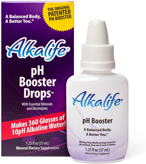 Alkalife pH Booster Drops, 1.25oz - Patented Alkaline Water Booster for Immune Support & Overall Wellness