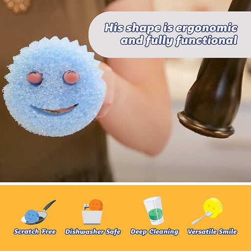 Scrub Daddy Sponge Set - 6 Count, Colors, Scratch-Free Scrubbers for Dishes, Odor Resistant, Dishwasher Safe