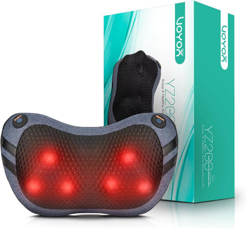 Shiatsu Neck Back Massage Pillow with Heat, 3D Deep Tissue Massager for Pain Relief, Gift for Men Women