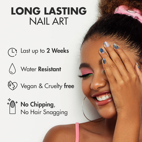 MOYOU LONDON Semi Cured Gel Nail Strips, 20 Pcs UV Gel Nail Wraps for Easy Salon-Quality Manicure