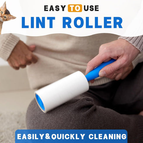 Lint Roller, 660 Sheets Extra Sticky Remover for Couch, Clothes, Carpet, Furniture, Pet Hair, 3 Handles, 6 Rollers