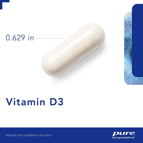 Pure Encapsulations Vitamin D3 25 mcg (1,000 IU) for Bone & Immune Health, 30 Capsules