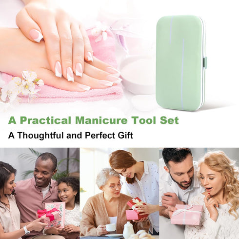 Manicure Set for Fathers Gifts, Stainless Steel Nail Care Set, 7 in 1 Grooming Tool Kit for Men