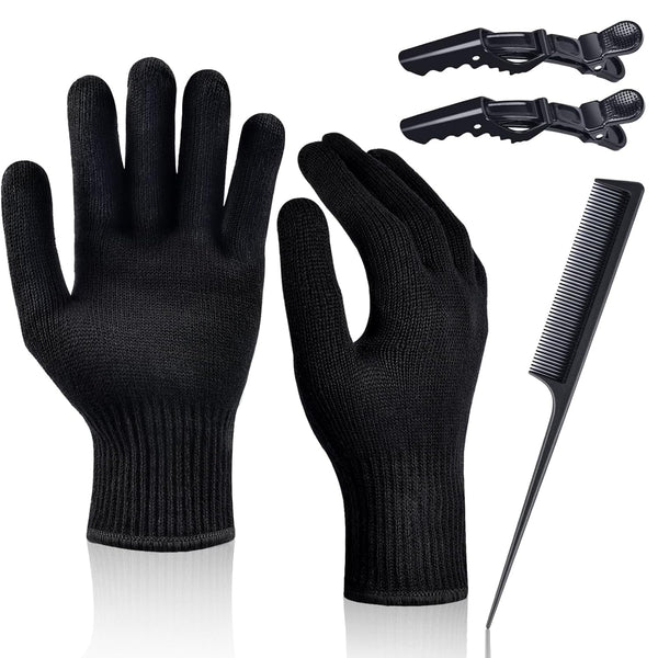 IKOCO Heat Proof Medium Glove Mitts - 2Pcs for Hair Styling with Flat Iron, Curling Wand, and Hot-Air Brushes