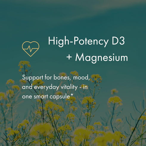 NAOMI Activated Vitamin D3 5000 IU (125 mcg) Supplement with Magnesium for Strong Bones, Teeth, Immune Support