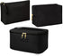 MAANGE Large Makeup Bag with 2pcs Small Bags, Portable Leather Travel Set for Women and Girls, Black