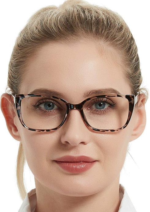 OCCI CHIARI Stylish Reading Glasses Women 1.0, 1.5, 2.0, 2.5, 3.0, 3.5, 4.0, 5.0, 6.0 (Leopard, 1.0)