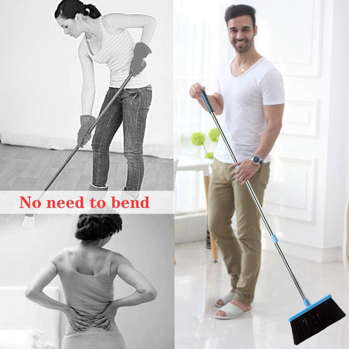 Broom and Dustpan Set for Home 2024, Indoor Broom with Long Handle, Angle Broom for Kids, Pet Hair, Kitchen