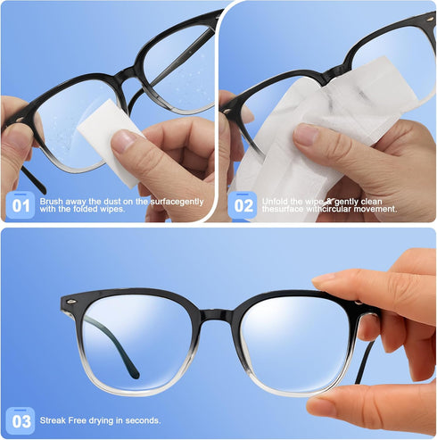 Pikabeast 200 Count Lens Wipes for Eyeglasses, Eyeglass Cleaner Wipes for Cameras, Sunglasses, Phone and Computer