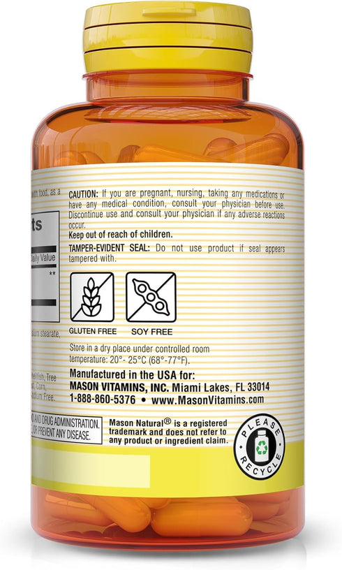 MASON NATURAL Whole Herb Ginger 500 mg - Healthy Circulation Support, 60 Capsules (Pack of 3)