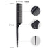 Leinuosen 10 Pcs Rat Tail Comb Styling, Carbon Heat Resistant Anti Static Teasing Comb, Black