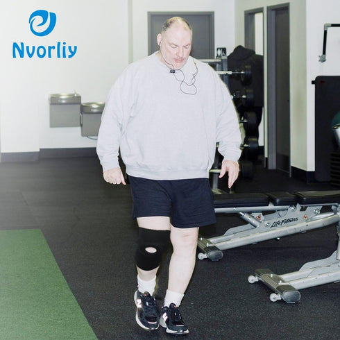 Nvorliy Plus Size Knee Compression Sleeve - Medical Support for Knee Pain Relief, Fit Men & Women (2XL)