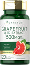 Carlyle Grapefruit Seed Extract | 120 Capsules | 500 mg Maximum Strength | Gluten Free, Non-GMO