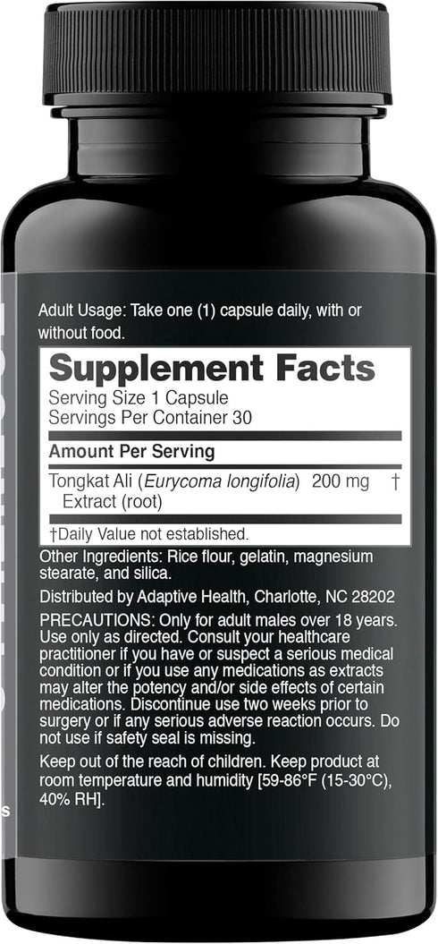 Nugenix Essentials Tongkat Ali for Men, Support for Men's Health, Longjack Eurycoma Extract, 30ct