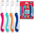 Lingito Travel Toothbrushes, Medium Mini with Cover, 4 Pack for Camping & Travel